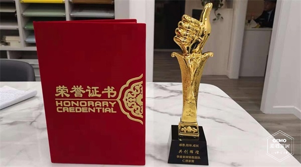 榮譽(yù)證書+銷售冠軍獎(jiǎng)杯